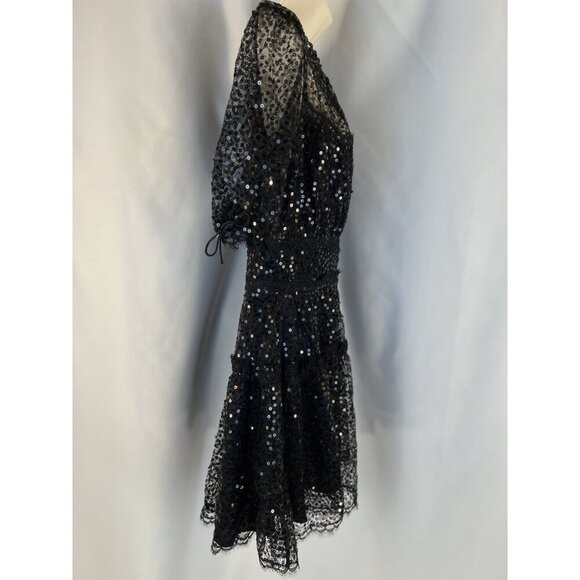 NWT Jonathan Simkhai Sequin Lace Mesh Mini Dress In Black Lace $745 - Picture 10 of 15